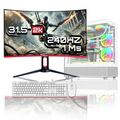 PC + MONITOR 32" JANUS GAMER CORE I3 14100F / SSD 512GB M,2 / DDR4 16GB RGB / RTX 3050 / V900 WHITE