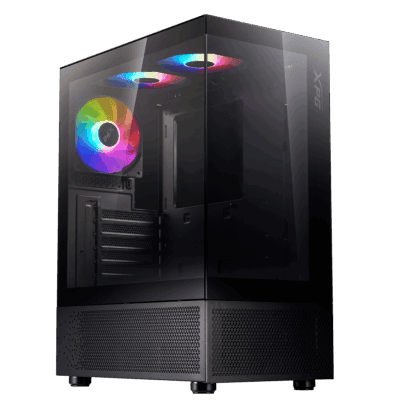 Chasis Gamer XPG INVADER X MINI Negro + 5 Fan ARGB