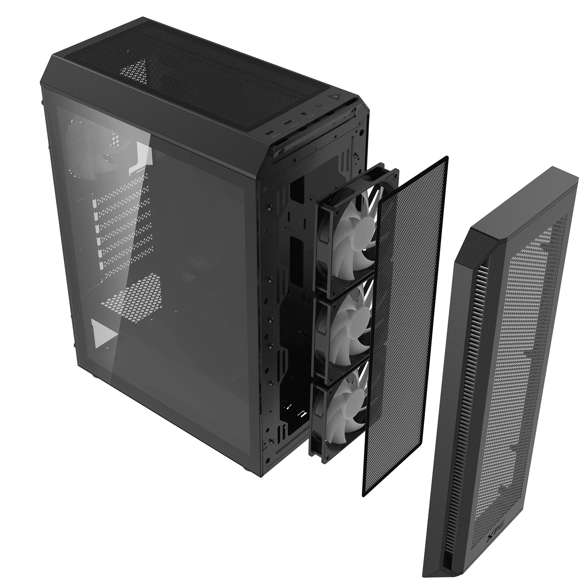 Chasis Gamer XPG VALOR AIR PLUS Negro + 4Fan ARGB - Imagen 8