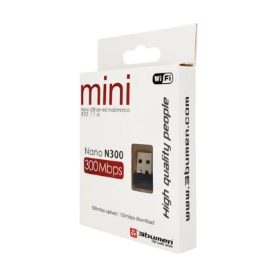 Adaptador Wifi USB Mini Nano N300 300Mbps 3bumen
