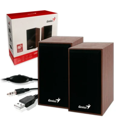 PARLANTES GENIUS SP-HF180 USB WOODEN EXTRA ALTO 6W 3.5mm