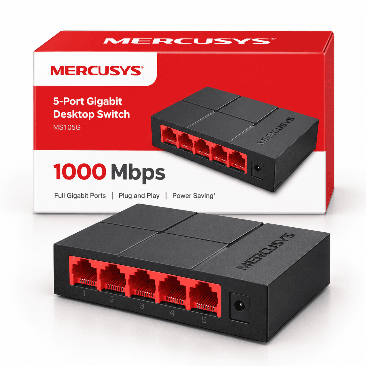 Switch Mercusys MS105G de 5 Puertos Gigabit 10/100/1000 Mbps